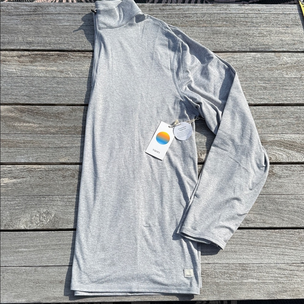 VUORI Ponto Half Zip Mock‎ Neck Light Heather Gray SIZE XXL NWT
